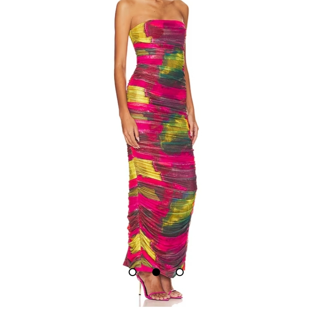 Line and Dot | lineMiley Maxi Dress Pink Multi | Small